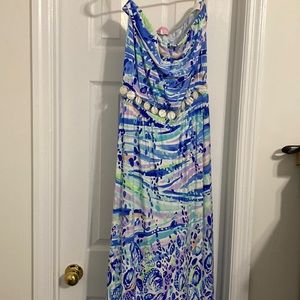 Lily Pulitzer, strapless maxi dress
